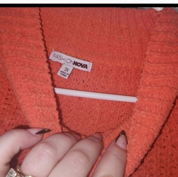 🍂🍁Nwot Fashion nova coral sweater 3x - Picture 3 of 5